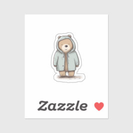 かわいい小さな水色クマ シール