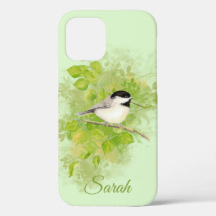 かわいい小さな水色ブラックキャップ《鳥》アメリカゴガラ鳥 iPhone 12ケース