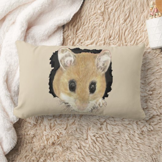 かわいい小さな水色ペットポケットマウス動物アート ランバークッション (ブランケット)