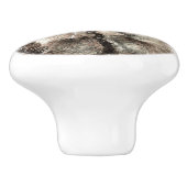 かわいい小さな水色ラクーン吹のキスおもしろい セラミックノブ (側面)