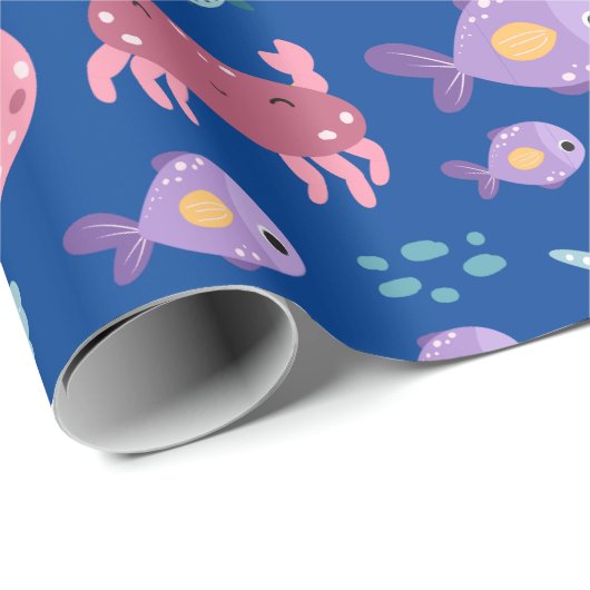 かわいい小さな海フレンドのパターン ラッピングペーパー (ロールコーナー)