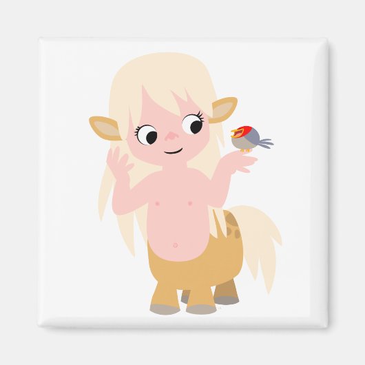 かわいい小さな漫画のセンターレスベビーTシャツ マグネット (正面)