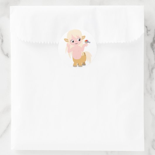 かわいい小さな漫画のセンターレスベビーTシャツ ラウンドシール (バッグ)