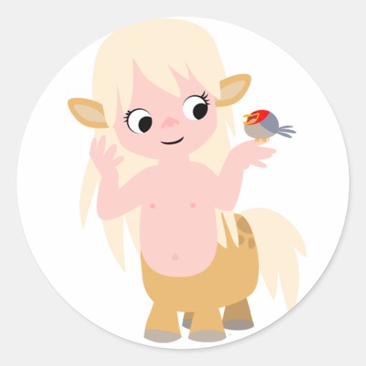 かわいい小さな漫画のセンターレスベビーTシャツ ラウンドシール (正面)