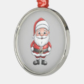 かわいい小さな漫画サンタ メタルオーナメント (左)