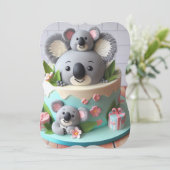 かわいい小さな灰色のコアラ層ケーキ (スタンド正面)