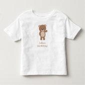 かわいい小さな熊の二番目の誕生日 トドラーTシャツ (正面)