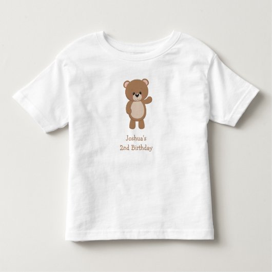 かわいい小さな熊の二番目の誕生日 トドラーTシャツ (正面)