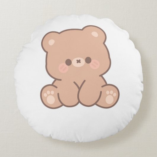 かわいい小さな熊 ラウンドクッション (正面)