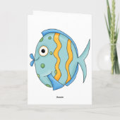 かわいい小さな熱帯海の魚の漫画のキャラクター カード (裏面)