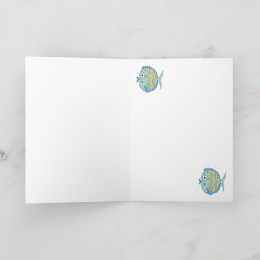 かわいい小さな熱帯海の魚の漫画のキャラクター カード (内部)