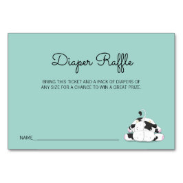 かわいい小さな牛の赤ちゃんシャワーおむつラッフルチケット テーブルナンバー