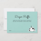 かわいい小さな牛の赤ちゃんシャワーおむつラッフルチケット 招待状 (正面)