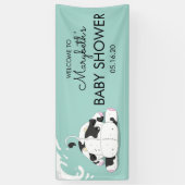 かわいい小さな牛の赤ちゃんシャワーのバナー 横断幕 (縦)