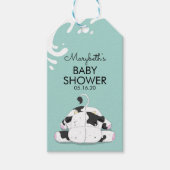 かわいい小さな牛の赤ちゃんシャワーギフトラベル ギフトタグ (正面)