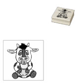 かわいい小さな牛の農動物 ラバースタンプ (押印)