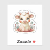 かわいい小さな牛 シール (シート)