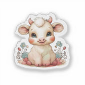 かわいい小さな牛 シール (正面)