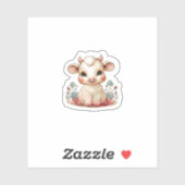 かわいい小さな牛 シール (シート)