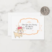 かわいい小さな犬のサンキューカード ノートカード (正面/裏面インサイチュ)