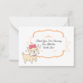 かわいい小さな犬のサンキューカード ノートカード (正面)