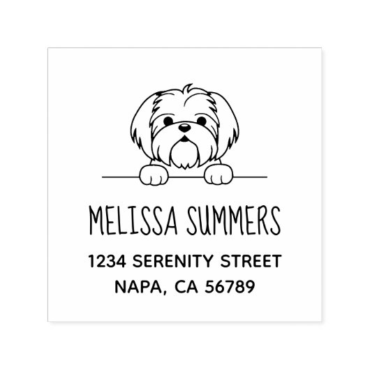 かわいい小さな犬のシーズー（犬）Tzuアドレス セルフインキングスタンプ (デザイン)