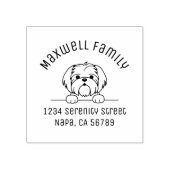 かわいい小さな犬のシーズー(犬)Tzuアーチアドレス ラバースタンプ (インプリント)