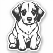 かわいい小さな犬のステッカー シール (正面)