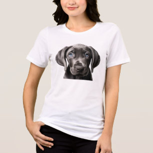 かわいい小さな犬 トライブレンドTシャツ