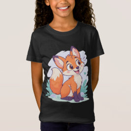 かわいい小さな狐のイラスト キッズTシャツ Tシャツ
