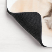 かわいい小さな猫が犬の手で眠る マウスパッド (コーナー)