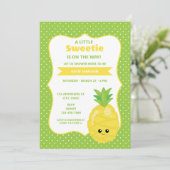かわいい小さな甘いパイナップル赤ちゃんシャワー 招待状 (スタンド正面)