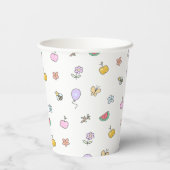 かわいい小さな生き物 – 子供の誕生日 紙コップ (裏面)