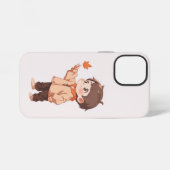 かわいい小さな男の子に持たれた紅葉 iPhoneケース (裏面横)