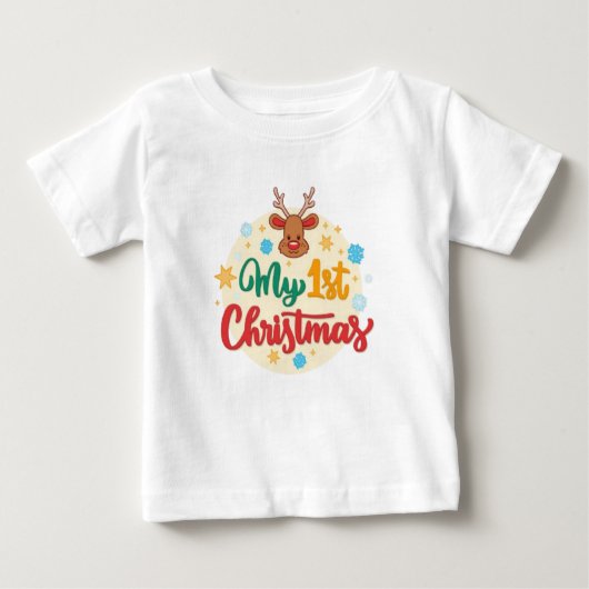 かわいい小さな男の子のクリスマス ベビーTシャツ (正面)