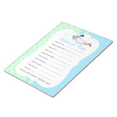 かわいい小さな男の赤ちゃんでコウノトリ – Wishes ノートパッド (アングル)