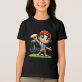 かわいい小さな男の遊子のディスクゴルフ トライブレンドTシャツ (正面)