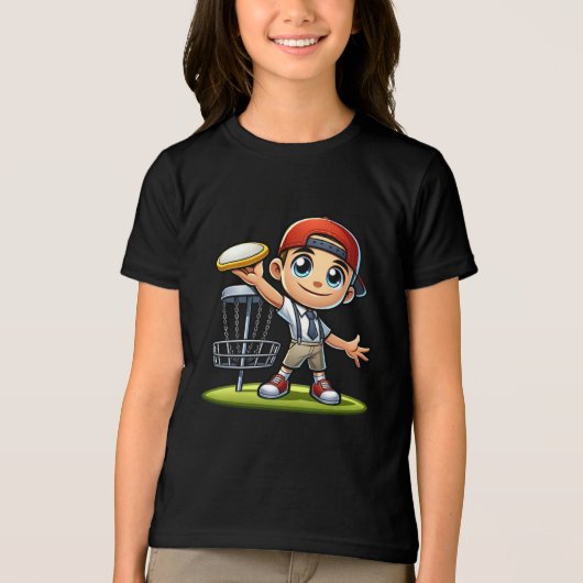 かわいい小さな男の遊子のディスクゴルフ トライブレンドＴシャツ (正面)
