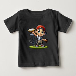 かわいい小さな男の遊子のディスクゴルフ ベビーTシャツ
