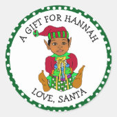 かわいい小さな男性の小妖精や小人へギフトラベル ラウンドシール (正面)