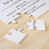 かわいい小さな男|少年の写真誕生の発表 ジグソーパズル (側面)