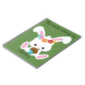 かわいい小さな白いバニーパーソナライズされた ノートブック (左側)