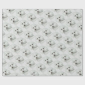 かわいい小さな白いプードルペット ラッピングペーパー (フラット)