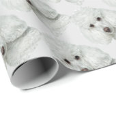 かわいい小さな白いプードルペット ラッピングペーパー (ロールコーナー)