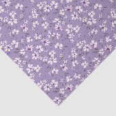 かわいい小さな白と紫の花を青い背景に 薄葉紙 (詳細)