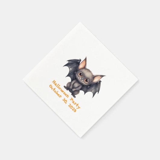 かわいい小さな笑顔こうもり スタンダードカクテルナプキン (角)