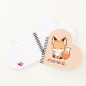 かわいい小さな笑顔のキツネの名前オーダーメイド ノートブック (内部)