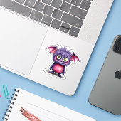 かわいい小さな紫とピンクの怪物 シール (ノートパソコンとiPhone)