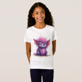 かわいい小さな紫とピンクの怪物 Tシャツ (正面フル)