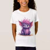 かわいい小さな紫とピンクの怪物 Tシャツ (正面)
